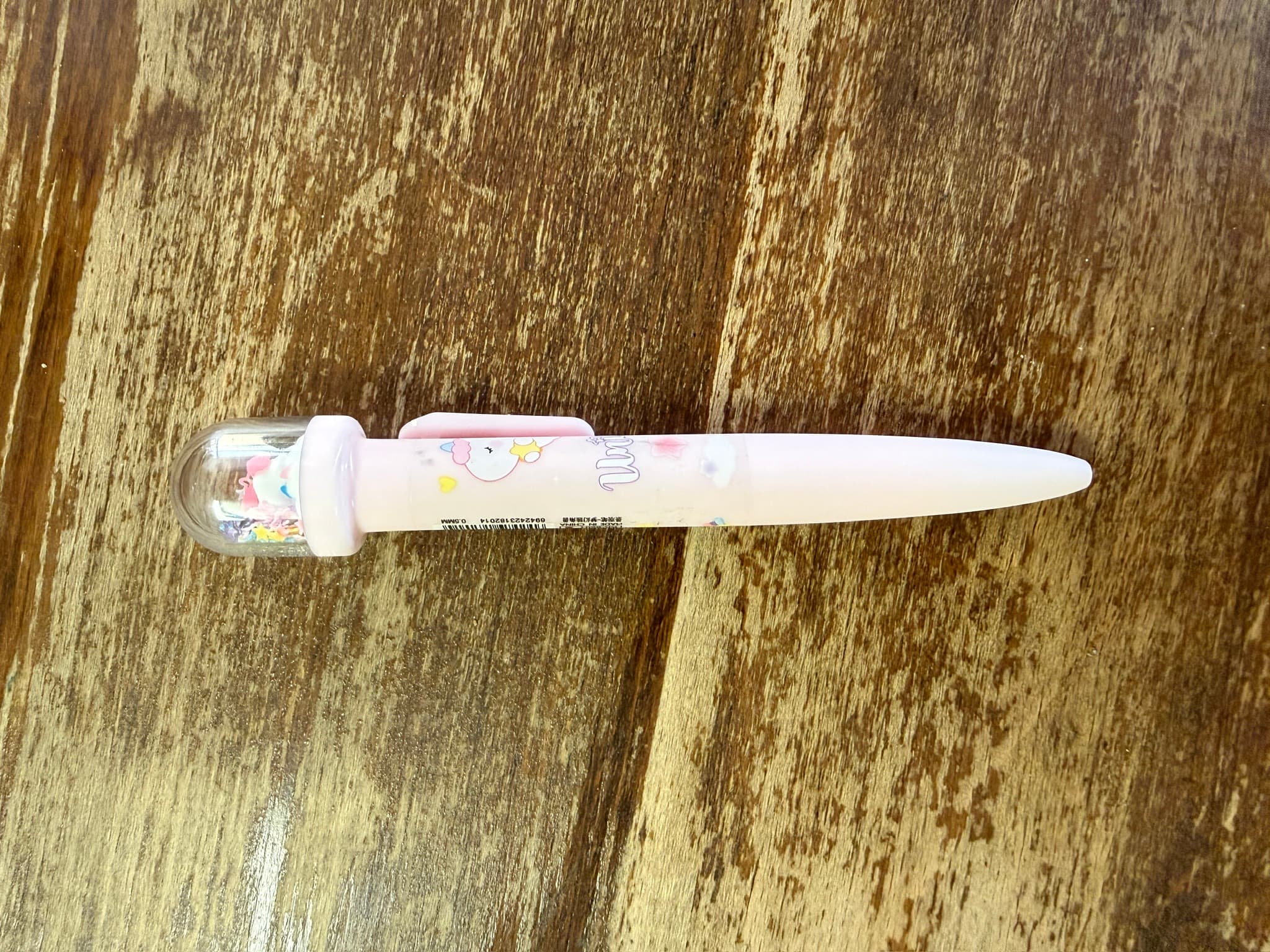 Stylo paillettes rose
