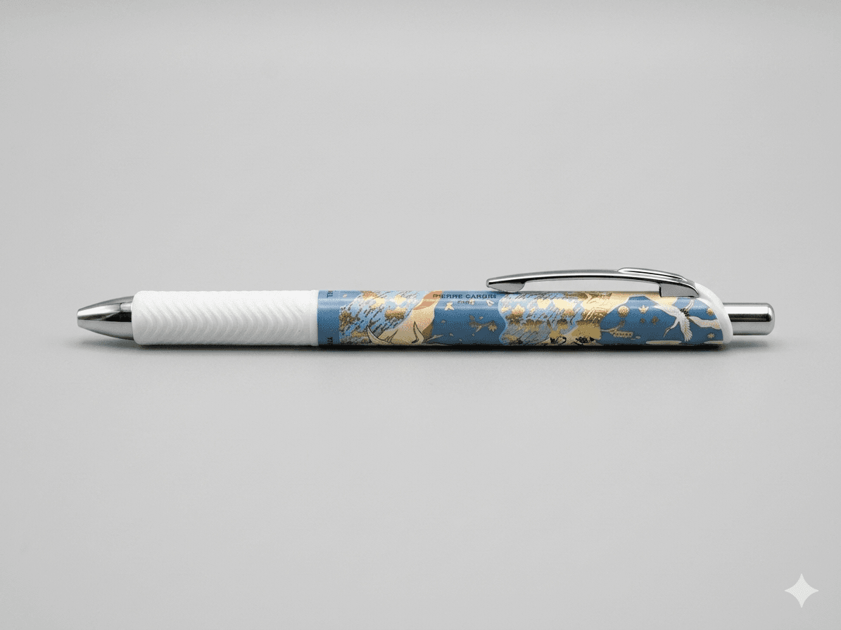 Stylo à bille motif bleu